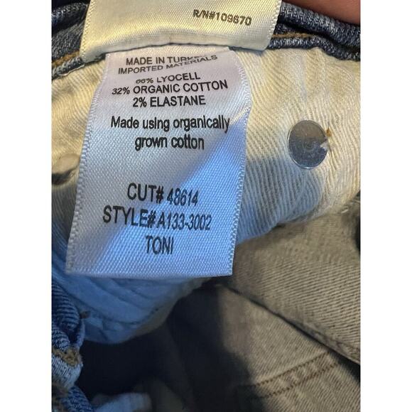 Agolde Jeans Womens 25 Toni Mid Rise Straight Leg Swerve Two Tone Racer Stripe - Picture 7 of 11